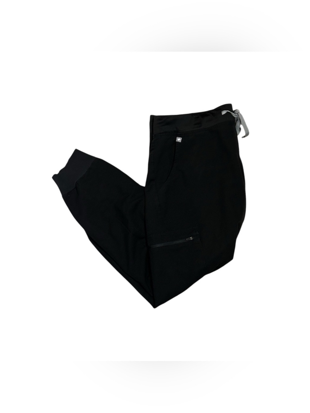 Figs Zamora Jogger Style Black Scrub Pants, Size Petite Large (L/P)